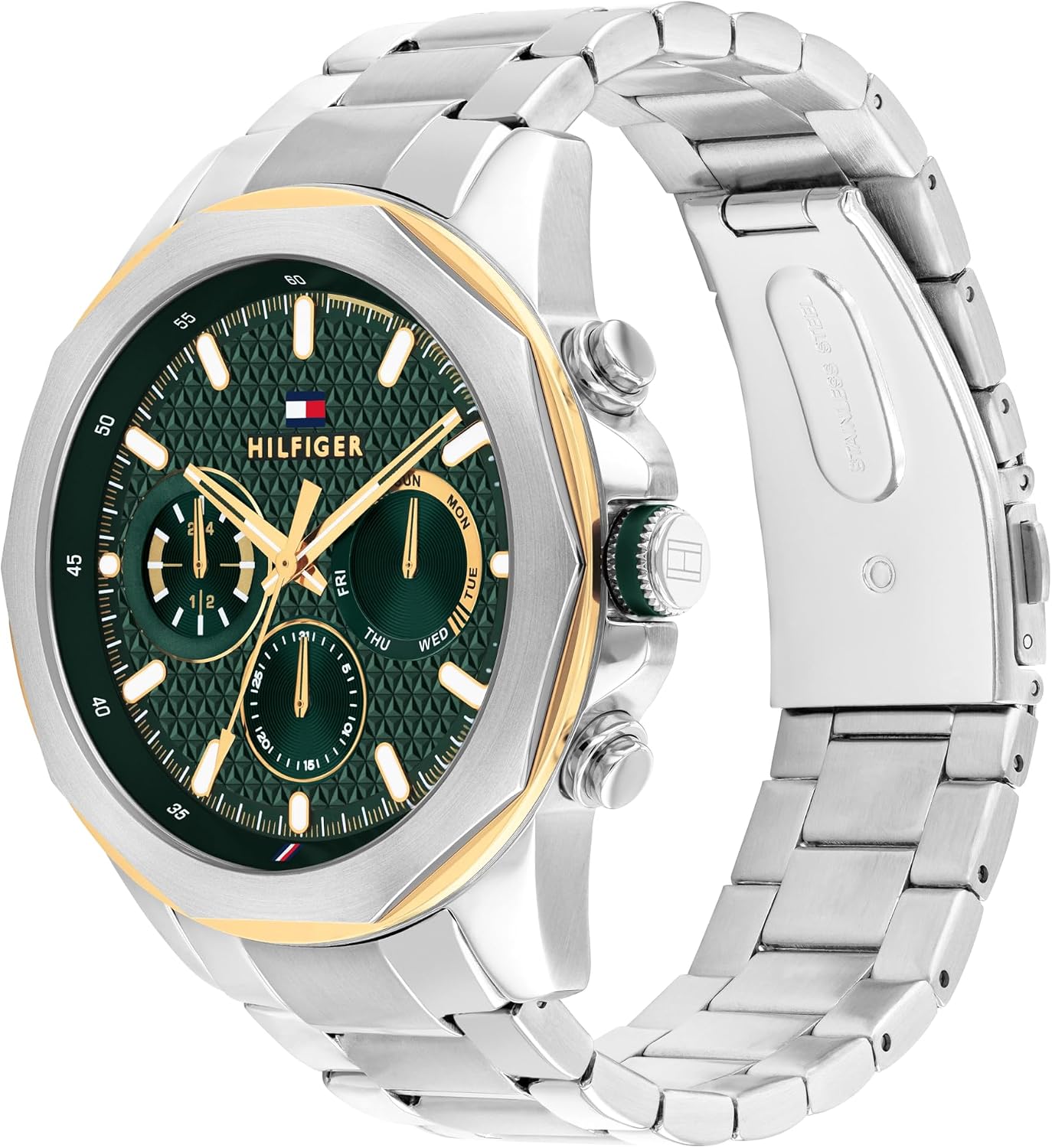 HOTTommy Hilfiger Men's Multifunction Quartz Watch, Stainless Steel Bracelet, Water Resistant 5 ATM, Urban Stylish Timepiece, Gift for Him, 46mm