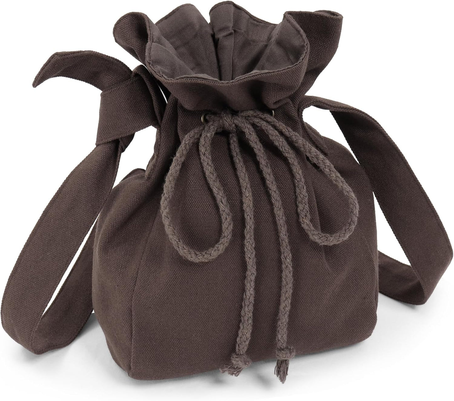 HOTFURPHI Medieval Drawstring Shoulder Bag Renaissance Canvas Dice Bag Coin Purse Ren Faire Costume Accessories