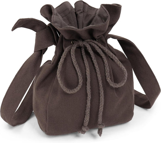 HOTFURPHI Medieval Drawstring Shoulder Bag Renaissance Canvas Dice Bag Coin Purse Ren Faire Costume Accessories