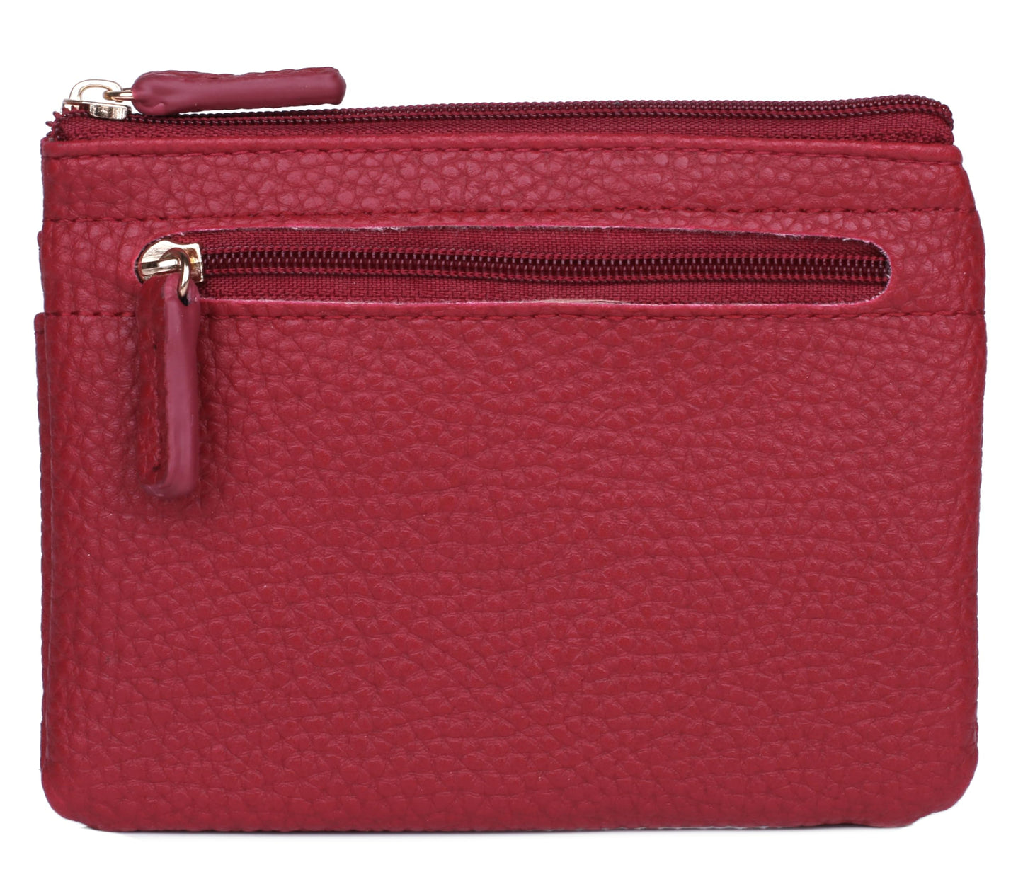 HOTJulia Buxton Vegan Leather Wallet with Zipper, ID Windows, RFID Blocking, Card Slots & Key Ring, Compact Coin & Card Holder Case, Gift Idea, True Blue
