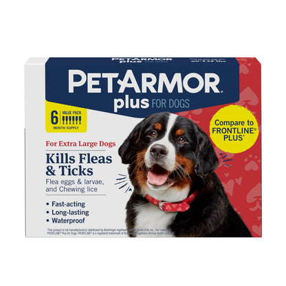 HOTPetArmor Plus Flea and Tick Prevention for Dogs, Small Dog Flea and Tick Treatment, 3 Doses, Waterproof Topical, Fast Acting (5-22 lbs)