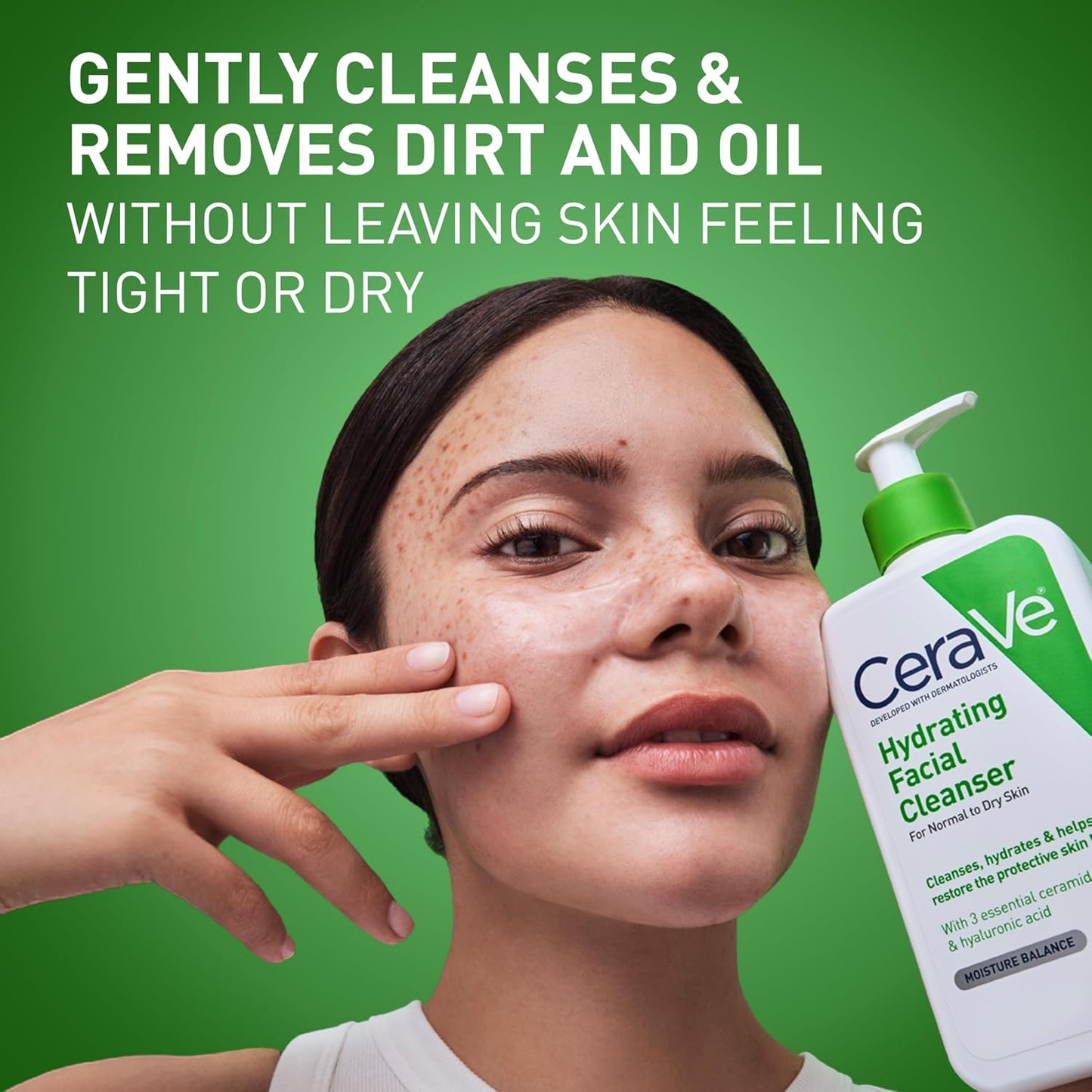 HOTCeraVe Hydrating Facial Cleanser, Moisturizing Face Wash For Dry Skin, Hyaluronic Acid + Ceramides + Glycerin, Hydrating Cleanser For Normal To Dry Skin, National Eczema Association Certified, 19 Oz
