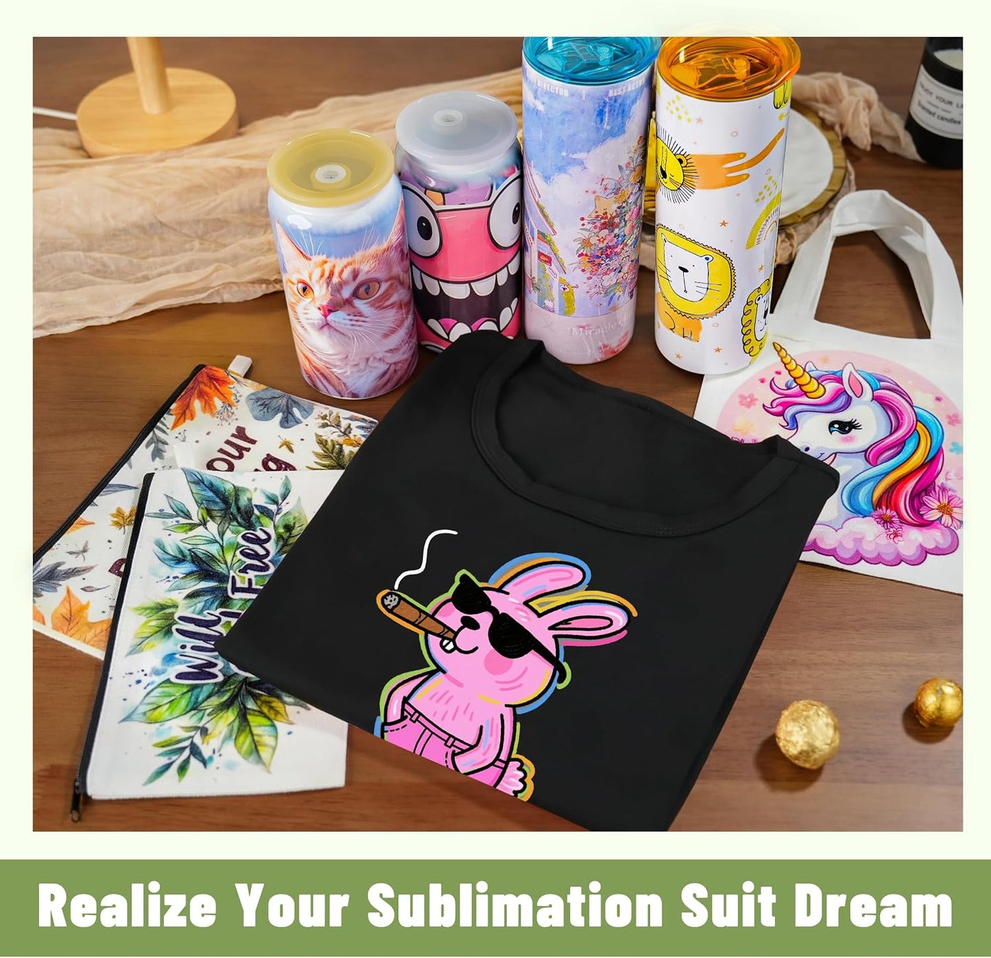 HOTJoyclub 5 PCS Unisex Sublimation Blanks Bulk Polyester T Shirts for Sublimation Crew Neck Short Sleeve Wholesale DIY Gifts