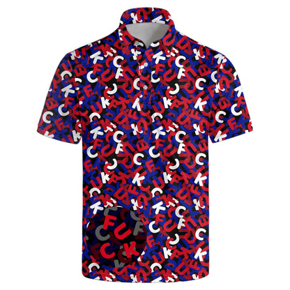 HOTGolf Polos for Men Funny Moisture Wicking Golf Shirts Performance Quick-Dry Polo Shirts Short Sleeve