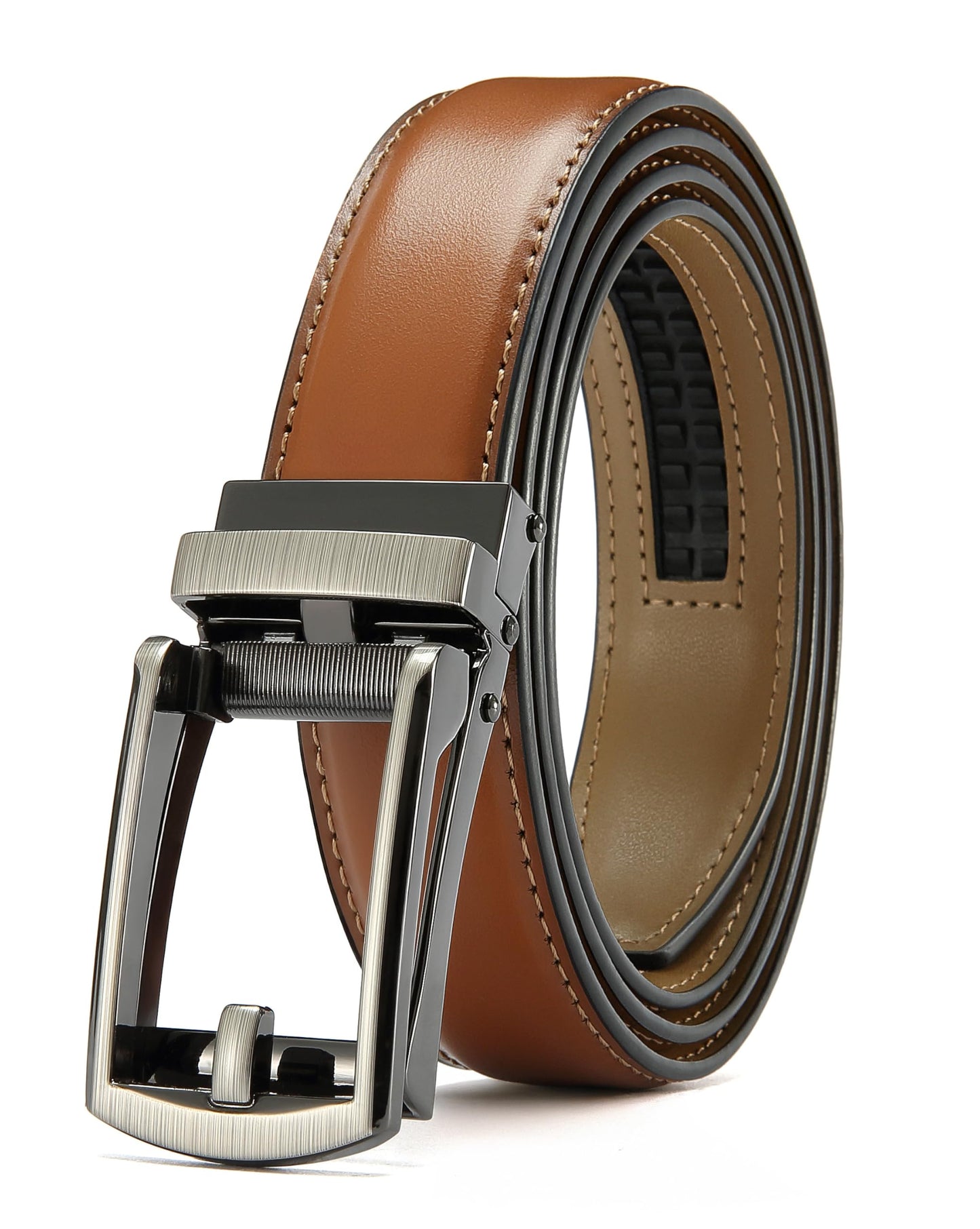 HOTCHAOREN Mens Dress Belt - Ratchet Belt Leather 1 1/4" Comfort Click - Perfect Companion to Mens Dress Shoes
