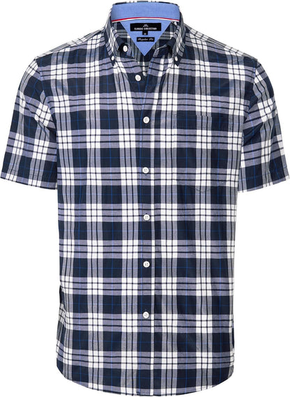 HOTAlimens & Gentle Plaid Mens Short Sleeve Button Down Shirts with Pocket | Lightweight,Button-Down Collar,Regular Fit,Excellent Colors,Breathable,Casual,Cotton Blend,Easy Care