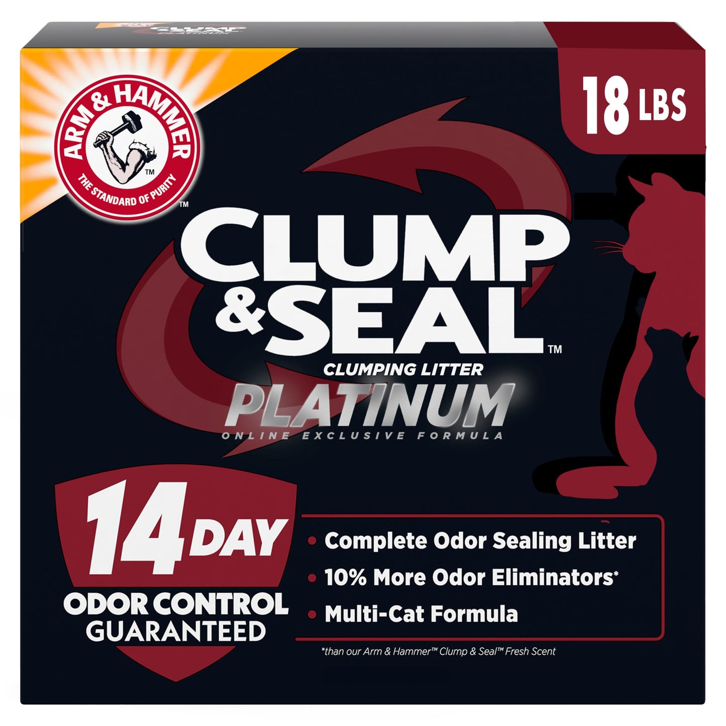 HOTARM & HAMMER Slide Platinum Easy Clean-Up Clumping Cat Litter, 18 lbs | 24/7 Odor Control, Triple-Action Freshness, Non-Stick, Easy Clean Up, Low Tracking, Multi-Cat Formula, Scented