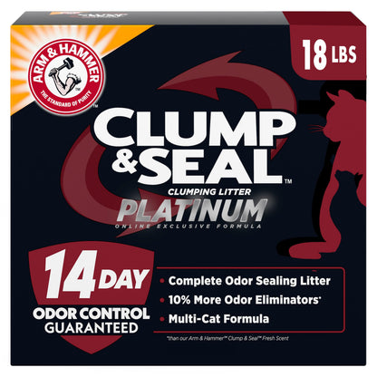 HOTARM & HAMMER Slide Platinum Easy Clean-Up Clumping Cat Litter, 18 lbs | 24/7 Odor Control, Triple-Action Freshness, Non-Stick, Easy Clean Up, Low Tracking, Multi-Cat Formula, Scented