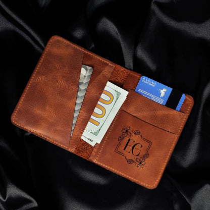 HOTMonogrammed Men Leather Wallet, Personalize Credit Card Wallet, Special Day Gift for Husband, Mens Birthday Gift, Custom Leather Accessories