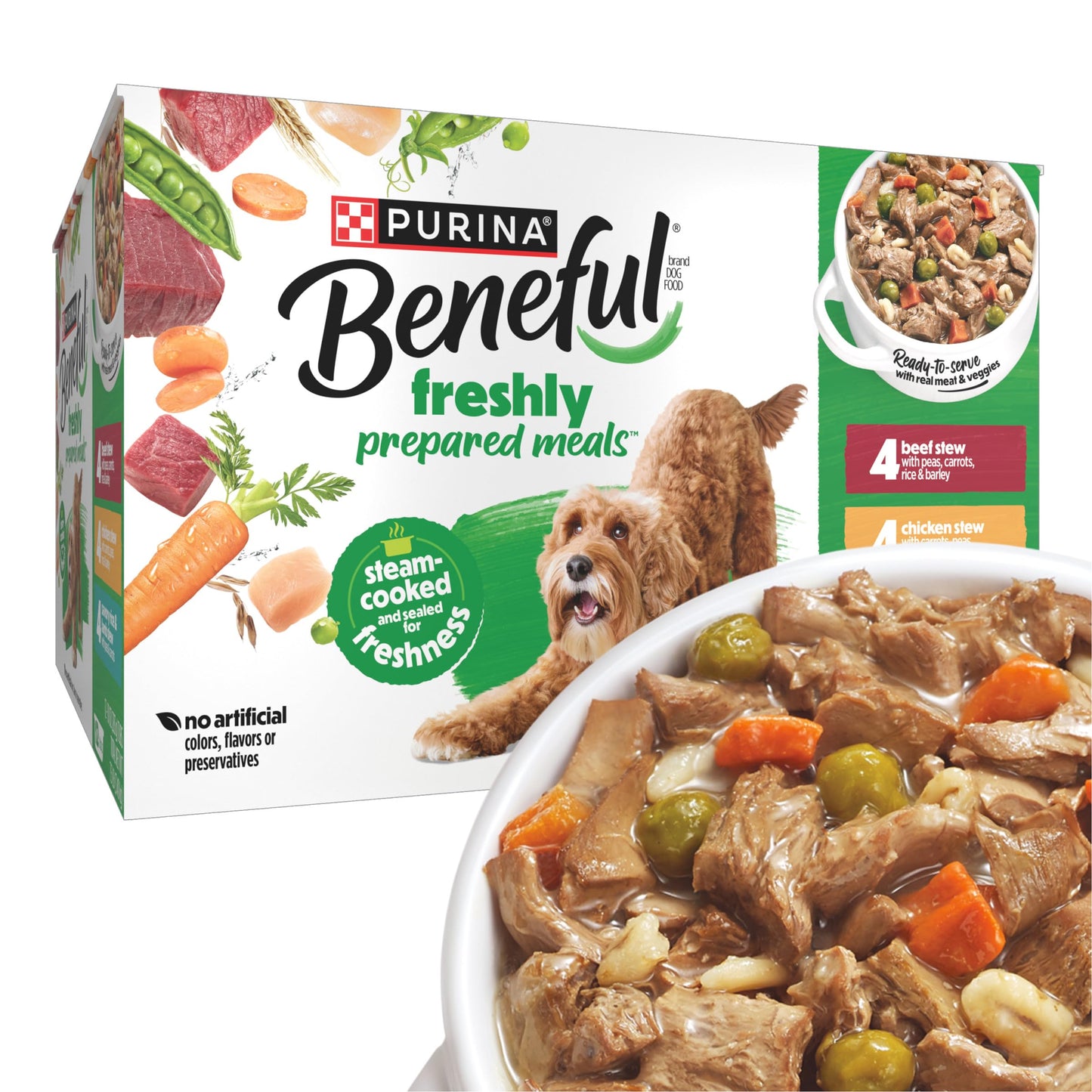 HOTPurina Beneful Gravy Wet Dog Food Variety Pack, Prepared Meals Stew - (12) 10 oz. Tubs