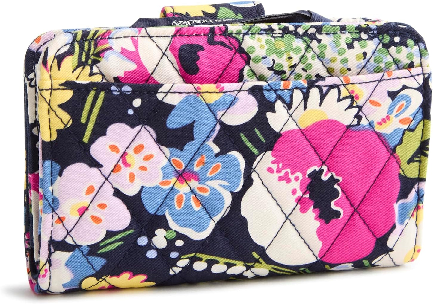 HOTVera Bradley Women's Premium Cotton Small Turnlock Wallet – Poppy Fields