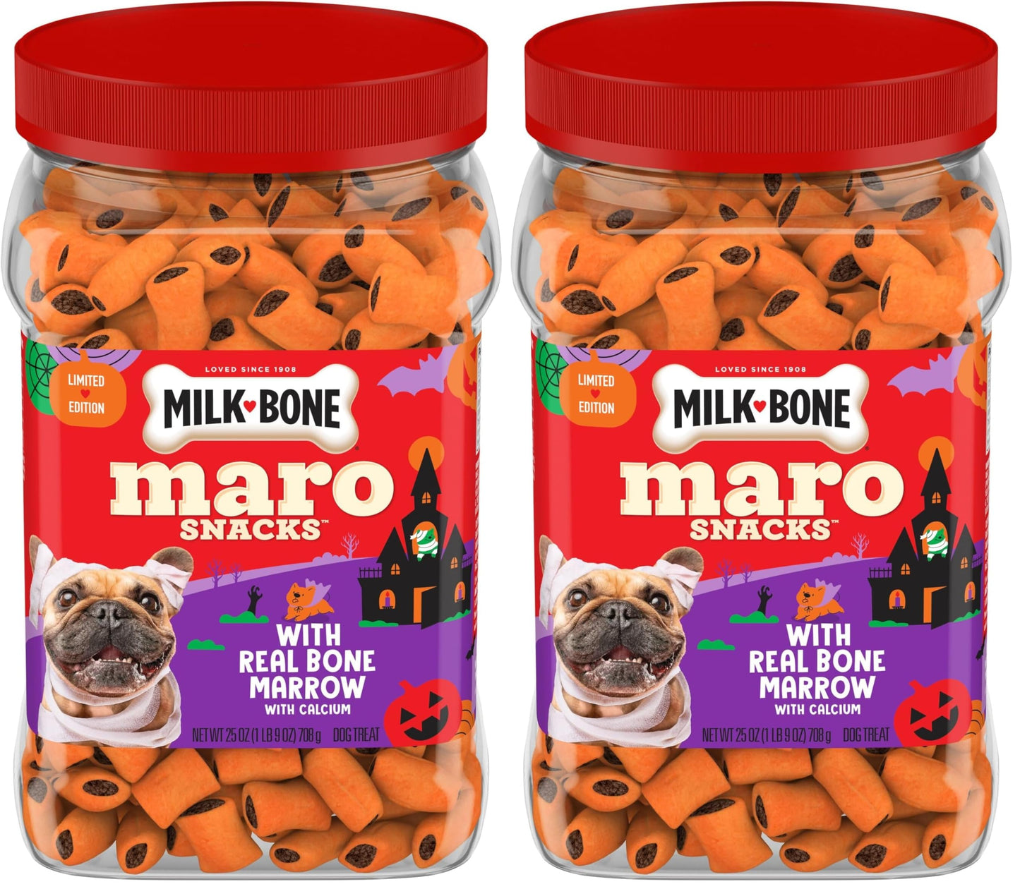 HOTMilk-Bone MaroSnacks Small Dog Treats with Real Bone Marrow, 40 Oz. Canister | Dog treats with 12% protein