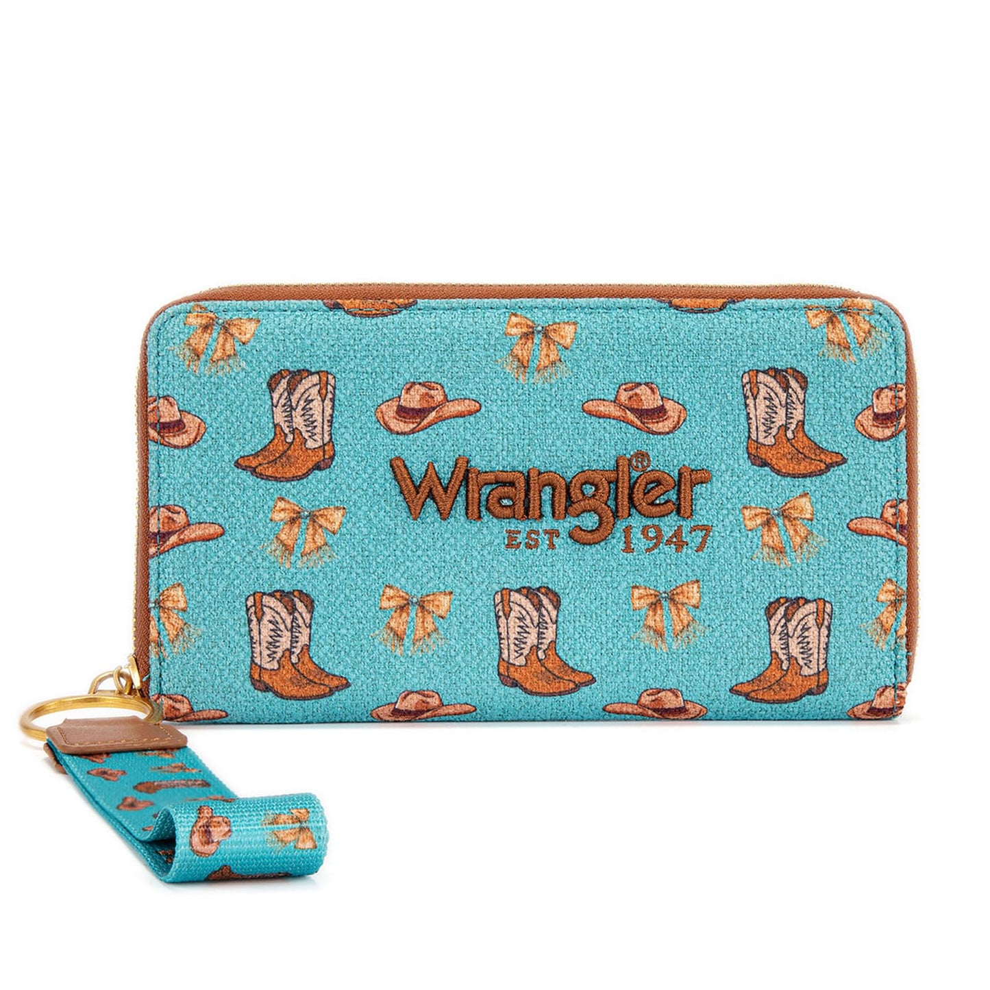HOTx Wrangler Rodeo Icons Wallet for Women Western Wristlet Wallets Large Travel Wallet Ladies Female Wallet with RFID Blocking