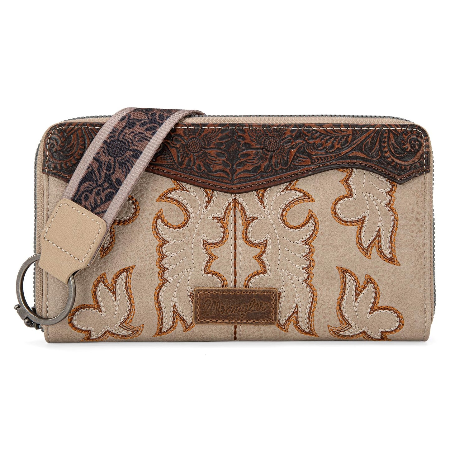 HOTWrangler Wristlet Wallets Western Wallet for Women Floral Tooled Womens Wallet Boot Stitch Purses | Tooled