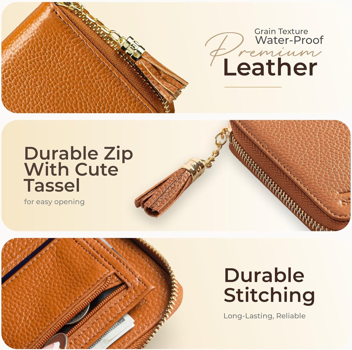 HOTClaasico Bifold Wallet for Women RFID Blocking | Genuine Leather Zip Wallet & Ladies Coin Pocket | Stylish Credit Card Holder | Travel Wallet with Anti-Theft Protection
