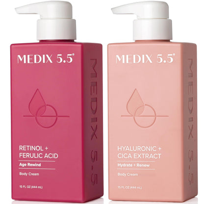 HOTMedix 5.5 Retinol Body Lotion Firming Moisturizer | Crepey Skincare Treatment | Retinol Body Cream | Anti Aging Firming Cream For Women Targets Look Of Crepe Skin, Wrinkles, & Sagging Skin, 15 Fl Oz