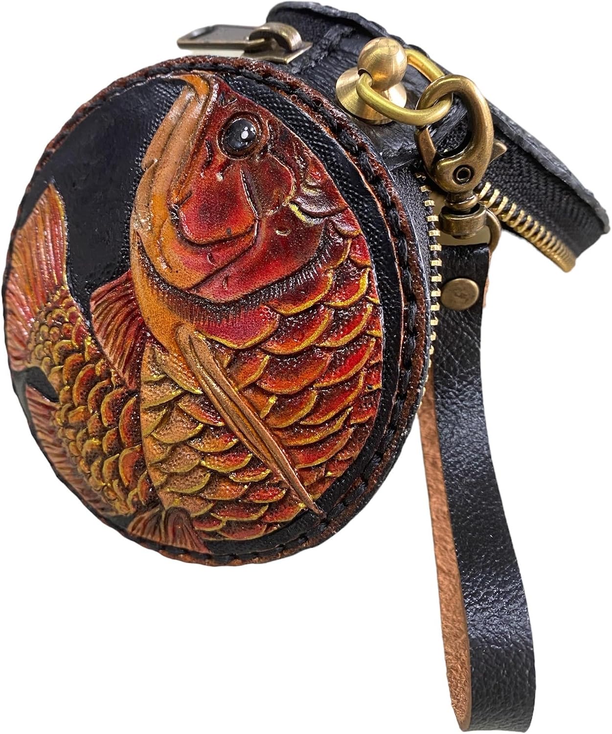 HOTGenuine Leather Round Coin Purse, Leather Purse, Leather pouch