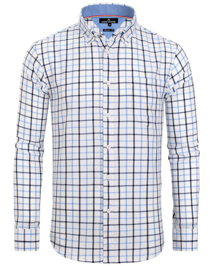 HOTAlimens & Gentle Men's Plaid Button Down Shirts Cotton Long Sleeve Dress Shirts Regular Fit Gingham Shirts