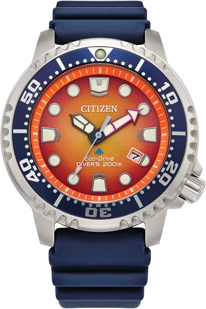 HOTCitizen Promaster Dive Eco-Drive Watch, 3-Hand Date, ISO Certified, Luminous Hands and Markers, Rotating Bezel