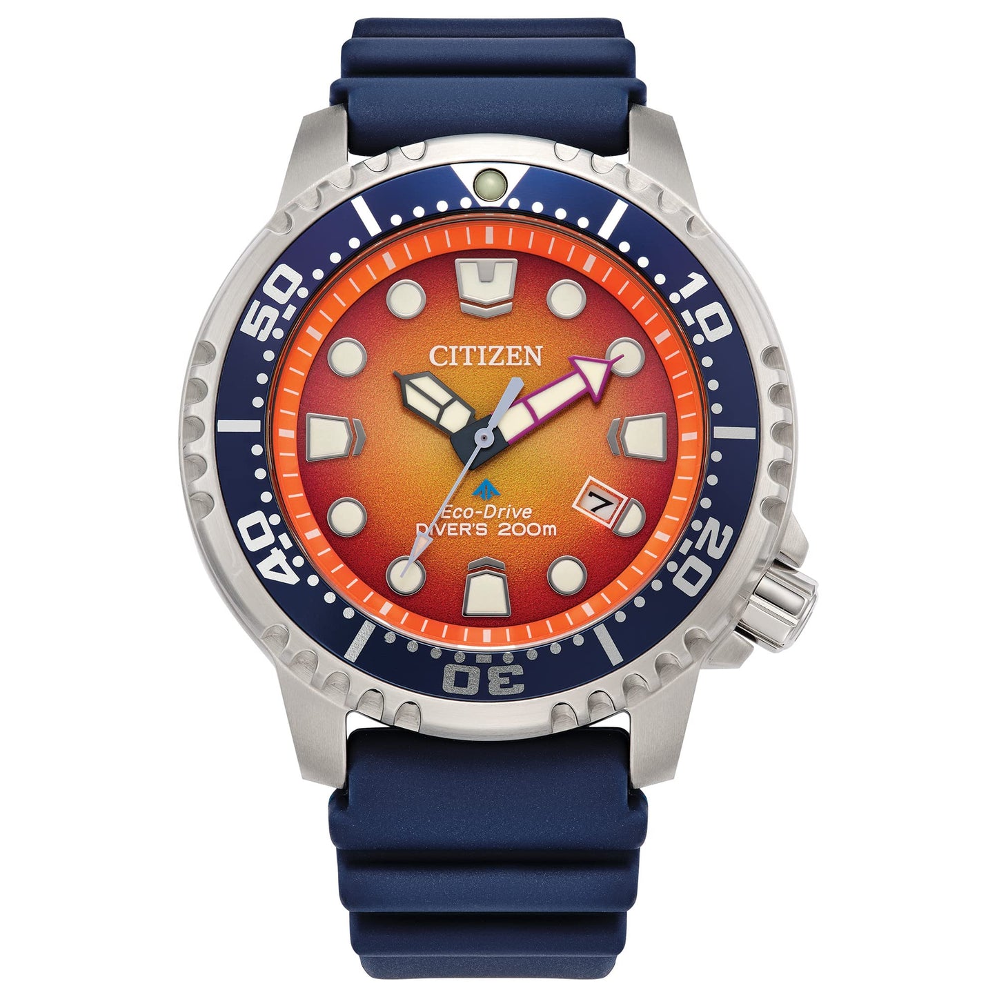 HOTCitizen Promaster Dive Eco-Drive Watch, 3-Hand Date, ISO Certified, Luminous Hands and Markers, Rotating Bezel