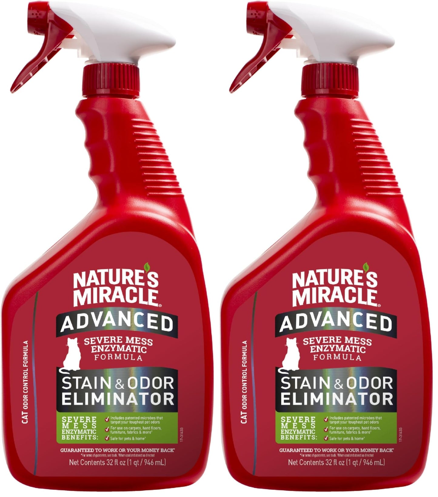 HOTNature's Miracle Advanced Cat Stain and Odor Eliminator Spray, Severe Mess Enzymatic Formula For Tough Pet Messes, 32 oz