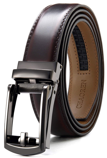 HOTCHAOREN Mens Dress Belt - Ratchet Belt Leather 1 1/4" Comfort Click - Perfect Companion to Mens Dress Shoes