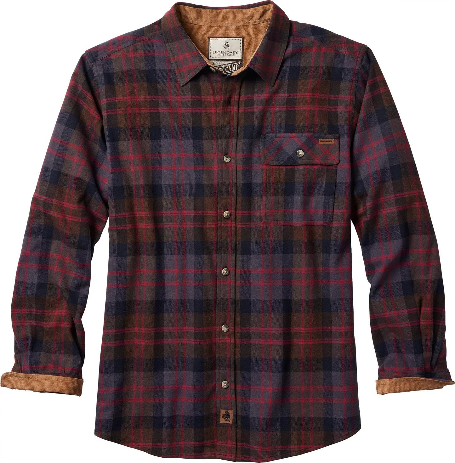 HOTLegendary Whitetails Mens Long Sleeve Button Down 100% Cotton Flannel Shirt