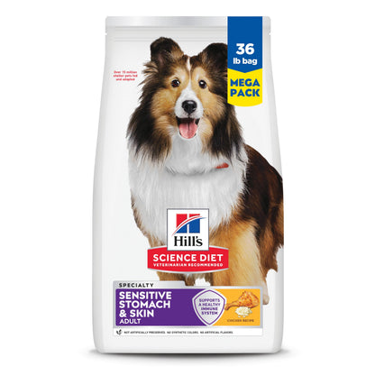 HOTHill's Science Diet Sensitive Stomach & Skin Dry Dog Food | #1 Veterinarian Recommended, Adult Formula, Chicken Recipe, 30 lb. Bag