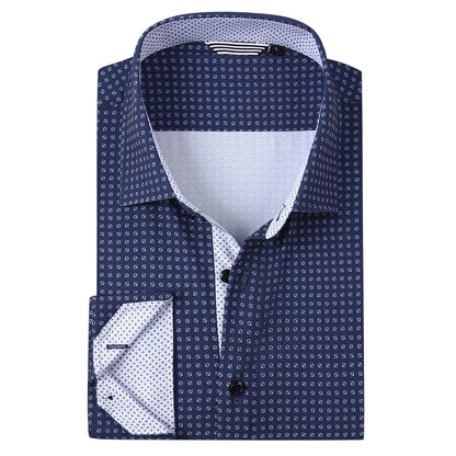 HOTAlex Vando Mens Printed Dress Shirts Regular Fit Casual Button Down Shirt | Wrinkle resistant, Machine washable, Contrast on inner collar & cuff, True-to-size cut, Business & Daily, Easy outfit pairing