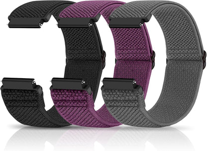 HOTCompatible with 16mm 18mm 19mm 20mm 22mm 24mm Watch Bands Quick Release Replacement Wristband,Adjustable Stretchy Nylon Solo Loop Straps Fabric Braided Sport Elastic Bands for Men Women