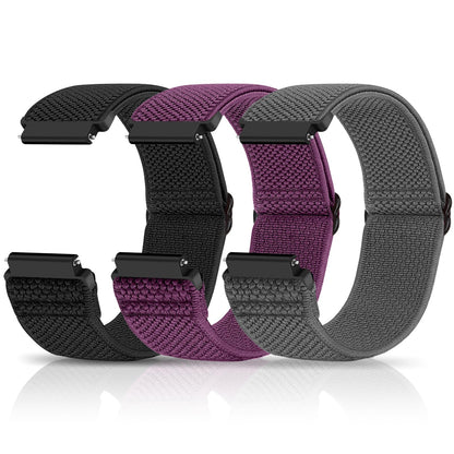 HOTCompatible with 16mm 18mm 19mm 20mm 22mm 24mm Watch Bands Quick Release Replacement Wristband,Adjustable Stretchy Nylon Solo Loop Straps Fabric Braided Sport Elastic Bands for Men Women