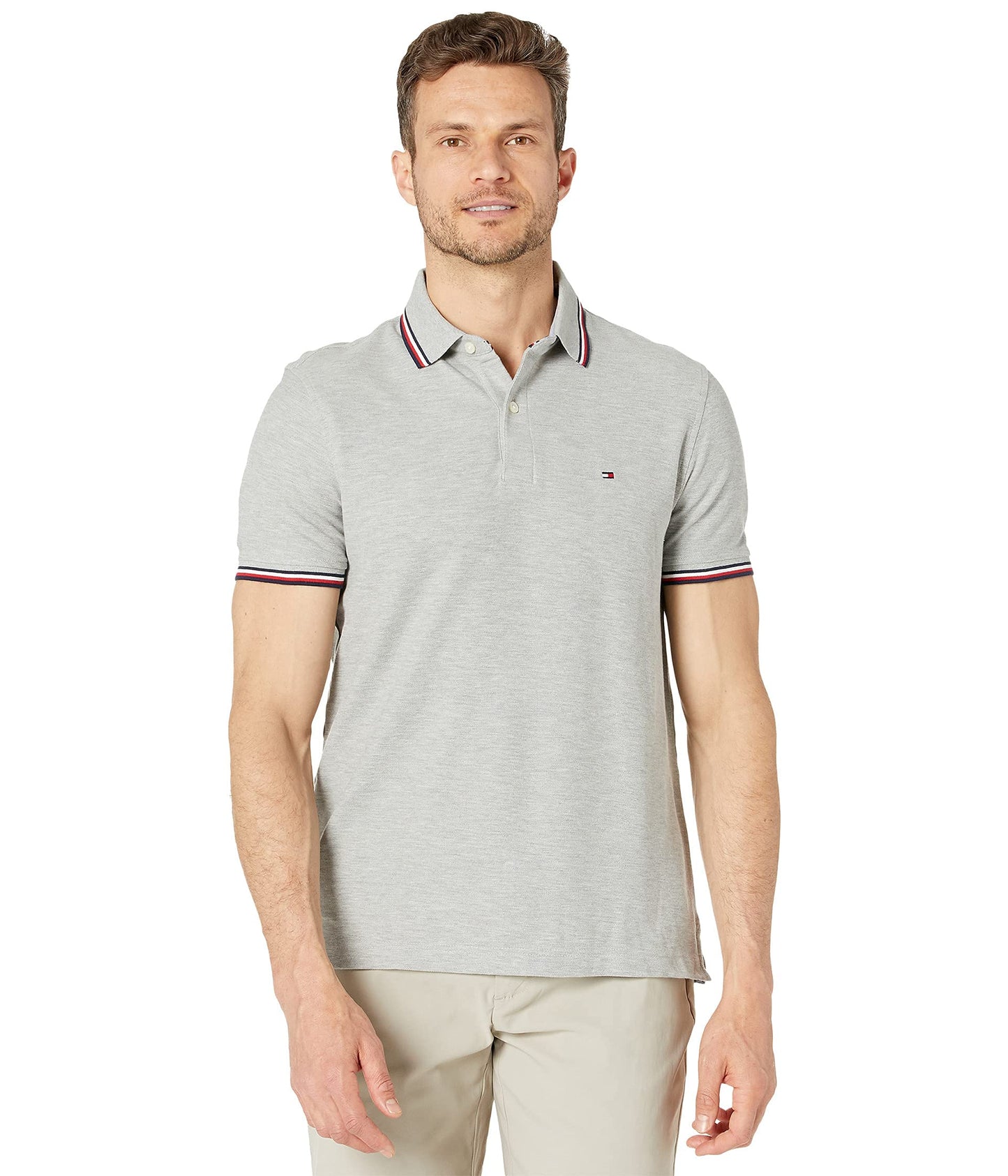 HOTTommy Hilfiger Men's Short Sleeve Moisture Wicking Stretch Polo Shirt With Quick Dry + Uv Protection