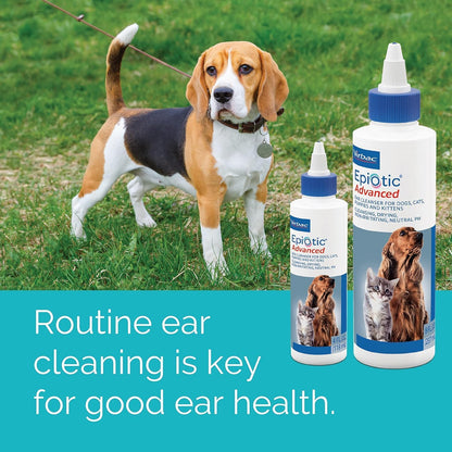 HOTEpiotic Advanced Ear Cleanser|Gentle Ear Cleanser for Dogs and Cats | Neutral pH routine dog ear wash and cat ear cleaner dries wet ears, cleanses wax & debris to smell fresh and clean