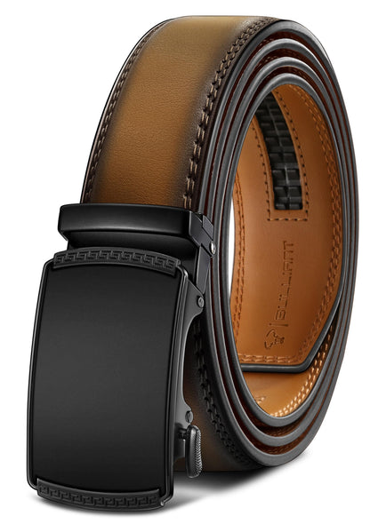 HOTBULLIANT Men's Belt,Slide Ratchet Belt Adjsutable For Men Suit Casual Jeans Gift Boxed,Trim To Fit