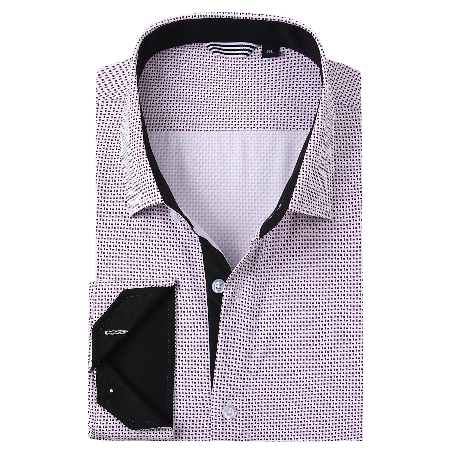HOTAlex Vando Mens Printed Dress Shirts Regular Fit Casual Button Down Shirt | Wrinkle resistant, Machine washable, Contrast on inner collar & cuff, True-to-size cut, Business & Daily, Easy outfit pairing