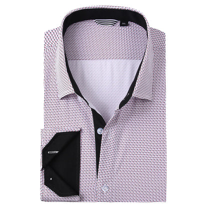 HOTAlex Vando Mens Printed Dress Shirts Regular Fit Casual Button Down Shirt | Wrinkle resistant, Machine washable, Contrast on inner collar & cuff, True-to-size cut, Business & Daily, Easy outfit pairing