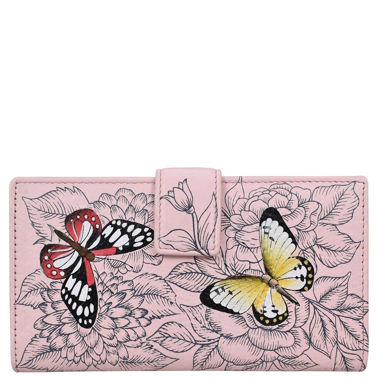 HOTAnna by Anuschka Women's Hand Painted Genuine Leather Two Fold Organizer Wallet