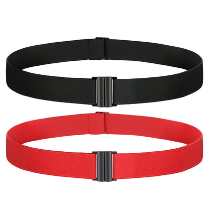 HOTTOURZOO No Show Invisible Belt for Women/Men Elastic Web Strap Waist Stretch Belt with Flat Buckle for Jeans Pants Dresses