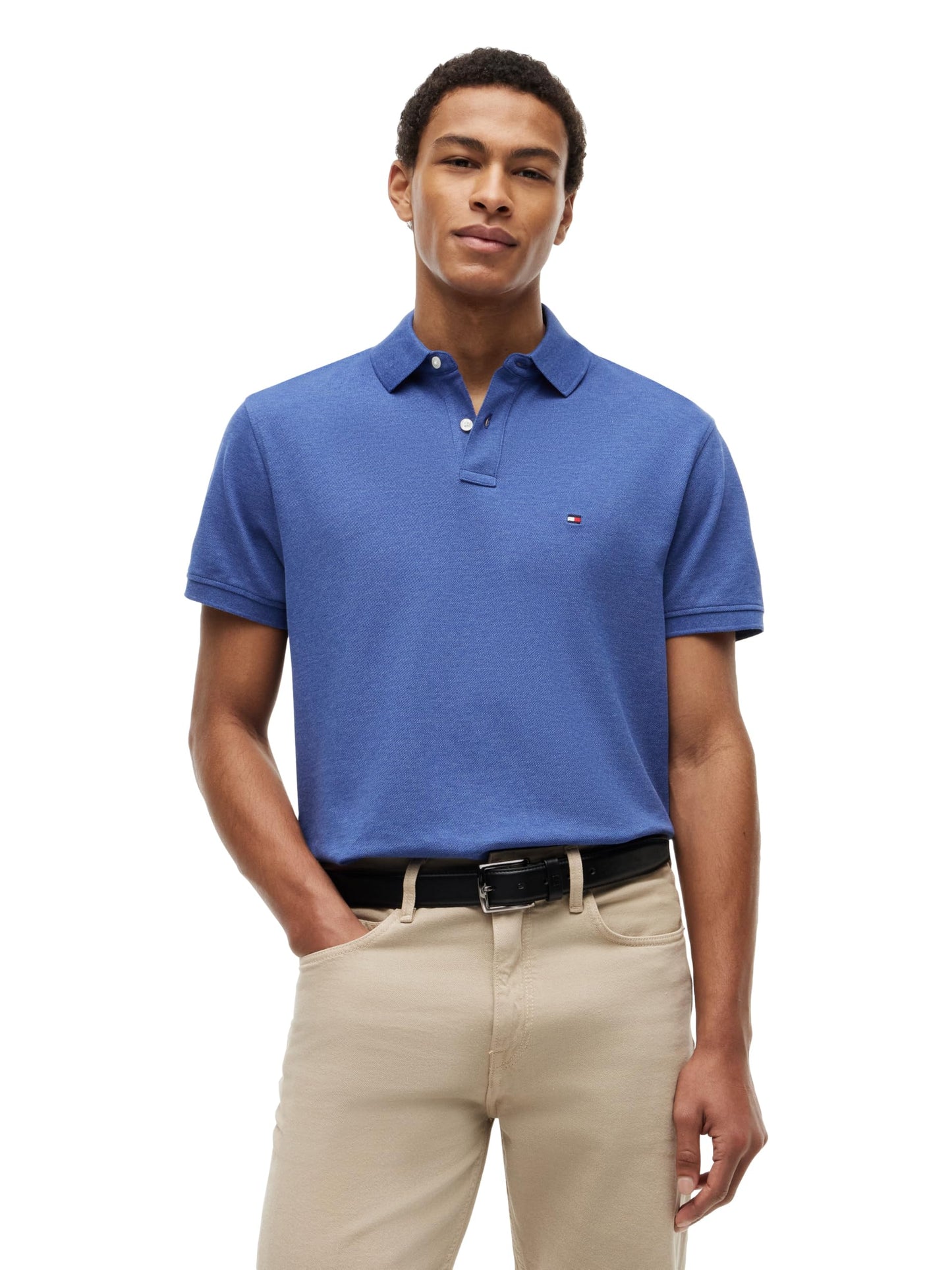 HOTTommy Hilfiger Men's Short Sleeve Polo Shirts in Classic Fit with Stretch and Organic Pique Cotton