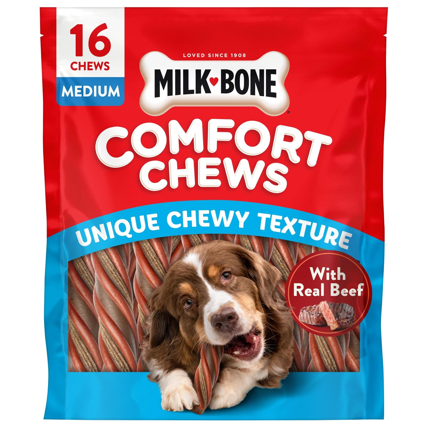 HOTMilk-Bone Soft & Chewy Dog Treats, Made with Real Beef & Filet Mignon, 25 Ounce Canister