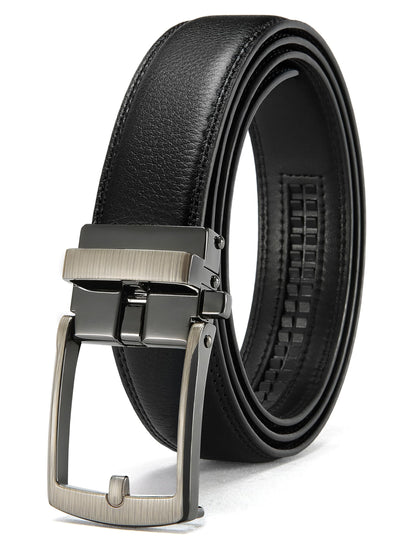 HOTCHAOREN Mens Dress Belt - Ratchet Belt Leather 1 1/4" Comfort Click - Perfect Companion to Mens Dress Shoes