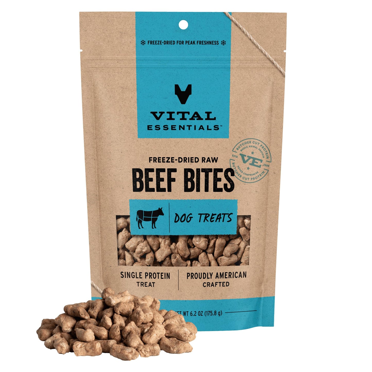 HOTVital Essentials Freeze Dried Dog Treats, Salmon Bites, 2.5 oz Bag | Single Animal Protein, Premium Quality, Grain-Free Training Treats, USA Made with U.S. & Globally Sourced Ingredients