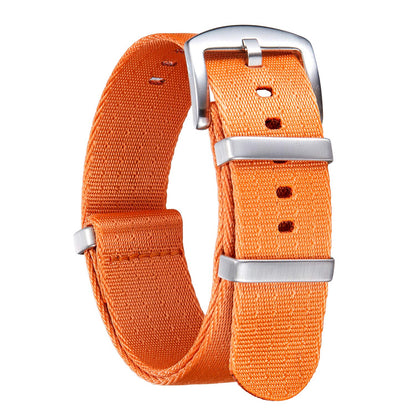 HOTBINLUN Nylon Watch Band 18mm,20mm,22mm,24mm Rugged Military Replacement Watch Straps Silver&Black Stainless Buckle Heavy-Duty Wristband For Traditional Men Women Watches