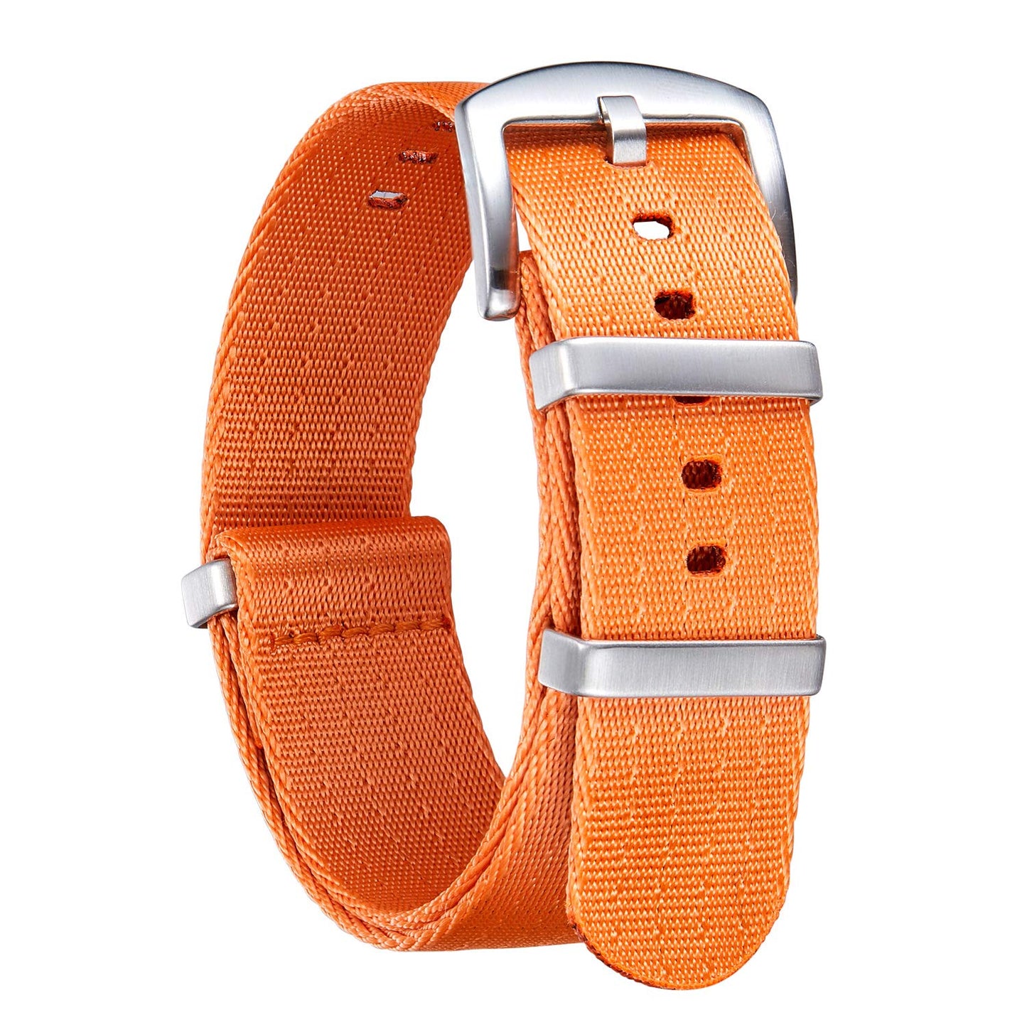 HOTBINLUN Nylon Watch Band 18mm,20mm,22mm,24mm Rugged Military Replacement Watch Straps Silver&Black Stainless Buckle Heavy-Duty Wristband For Traditional Men Women Watches
