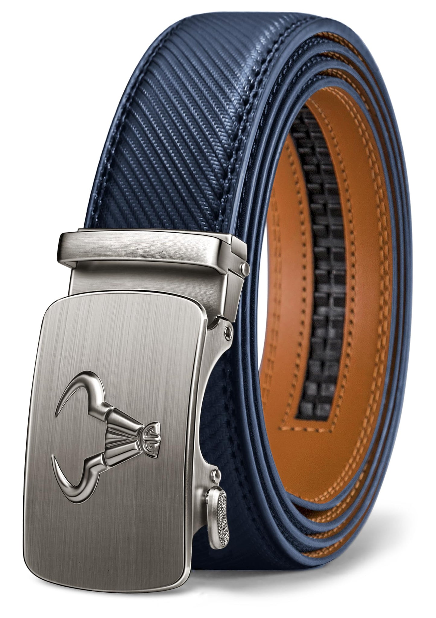HOTBULLIANT Men's Belt,Brand Ratchet Belt Of Genuine Leather For Gift Men Dress,Size Customized