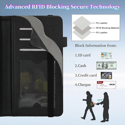 HOTCheckbook Cover for Duplicate Checks,Slim Durable RFID Blocking Checkbook Credit Card Holder for Personal and Business Checks-Cute Dog Paws