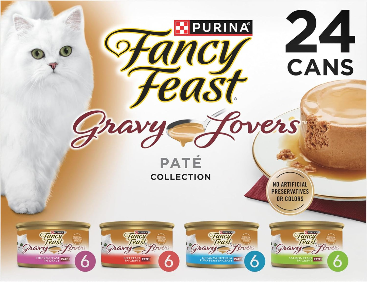 HOTPurina Fancy Feast Gravy Lovers Variety Pack Feast Pate in Wet Cat Food Gravy - (Pack of 1) 4.5 lb. Boxes