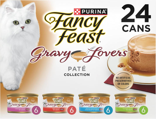 HOTPurina Fancy Feast Gravy Lovers Variety Pack Feast Pate in Wet Cat Food Gravy - (Pack of 1) 4.5 lb. Boxes