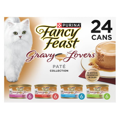 HOTPurina Fancy Feast Gravy Lovers Variety Pack Feast Pate in Wet Cat Food Gravy - (Pack of 1) 4.5 lb. Boxes