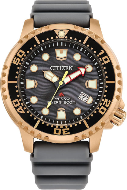 HOTCitizen Promaster Dive Eco-Drive Watch, 3-Hand Date, ISO Certified, Luminous Hands and Markers, Rotating Bezel